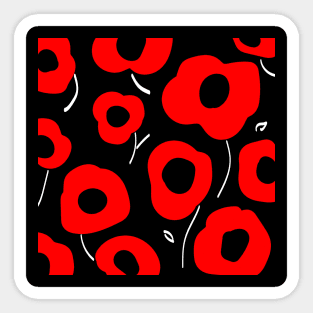 Poppies pattern Sticker